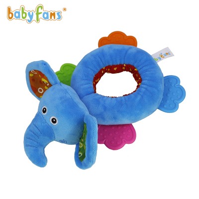 Babyfans Funny Soft Baby Toy Cute Animal Elephant Rattle Toy With Four Teehers