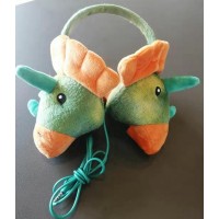 Hot selling product plush earmuffs realistic animal dinosaur music earphone