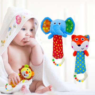 2019 baby toys gifts baby rattles teether and shakers plush elephant handbell soft toy