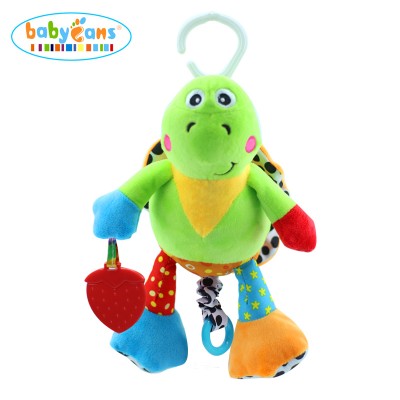 Babyfans custom stuffed plush baby musical hanging toys with teether