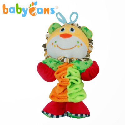 Babyfans pull string musical animal lion baby soft rattle baby stuffed free sample