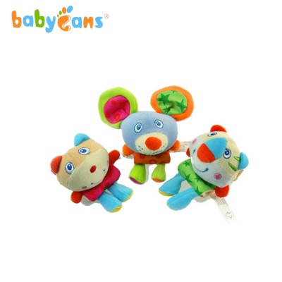 babyfans hot product baby wrist rattle toys plush mouse hand bell baby toys