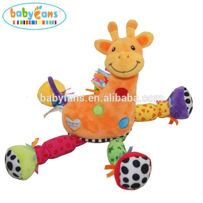 0-3 years baby rattle toys cute design for newborn baby giraffe plush toys