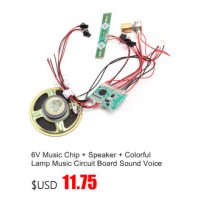 6V Music Chip + Speaker + Colorful Lamp Music Circuit Board Sound Voice Module For Baby Motorcycle D7.7cm 8ohm 2-3W Toy Car