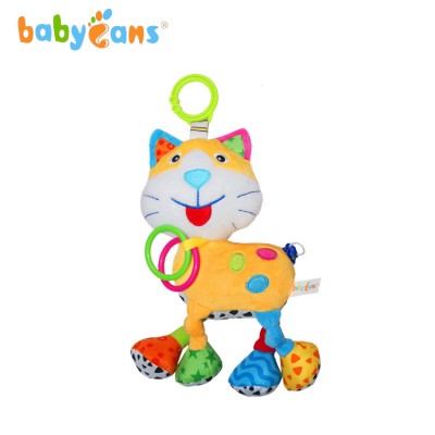 Hot Sale Plush Animal Music Cat Cheap Toys plush animal toy Baby Bed Hanging Toy