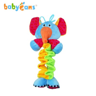 Babyfans Baby Cute Elephant Cartoon Shaped Plush Music Flexible Puppet Educational Toys china factory wholesale