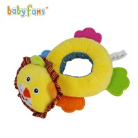 Babyfans new baby plush doll educational soft baby rattle toys with four teethers