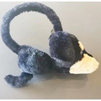 Unique hot selling activity product plush earmuffs black dog puppy animal music earphone warm ear muffs